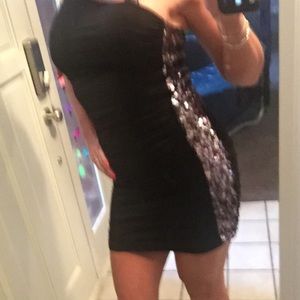 Black dress with sequins by Bebe / New Years Eve